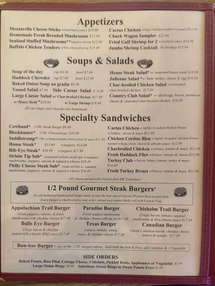 Chuck Wagon Restaurant Menu image 1
